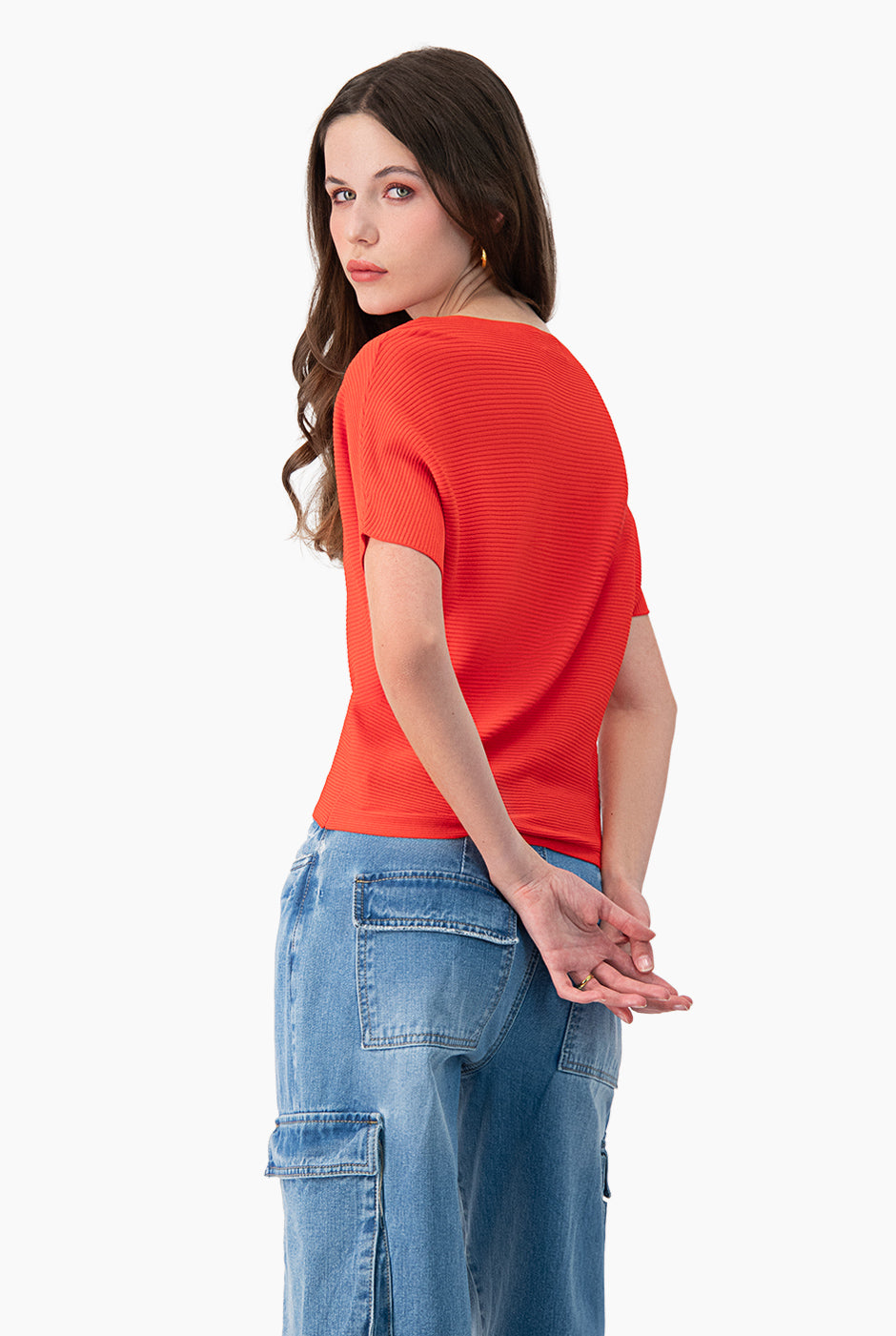 Blusa manga corta color rojo