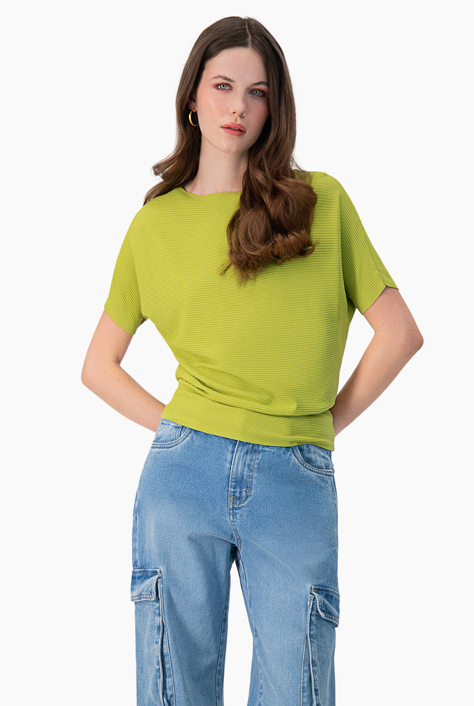 Blusa manga corta color verde