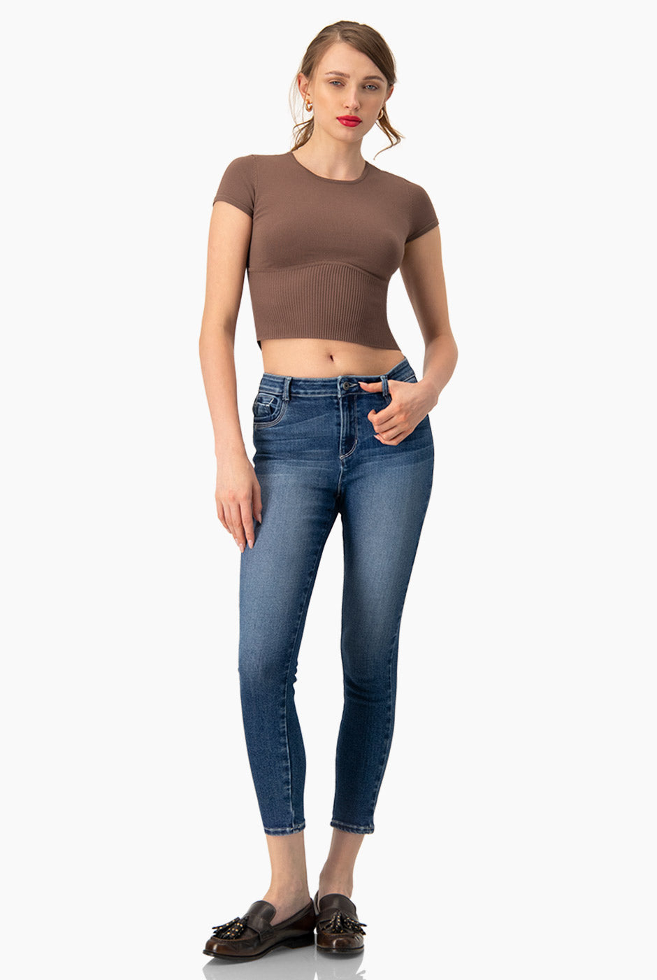 Slim Top Tejido Combinado