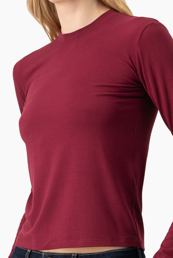 Playera basica recta manga larga