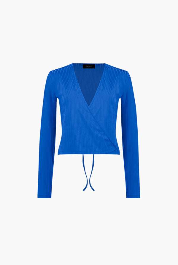 Blusa azul de manga larga