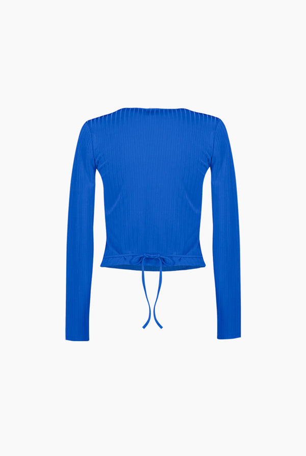 Blusa azul de manga larga