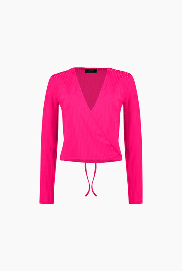 Blusa fucsia de manga larga