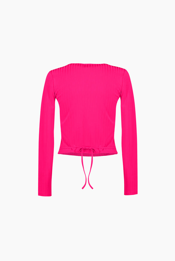 Blusa fucsia de manga larga