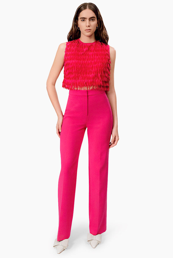 Top corto sin mangas fucsia