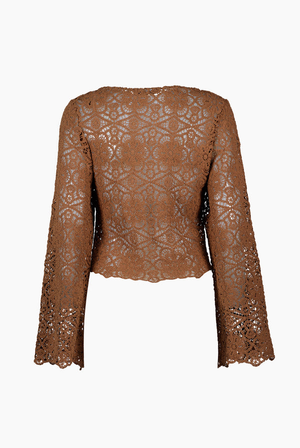 Blusa tejida de escote redondo