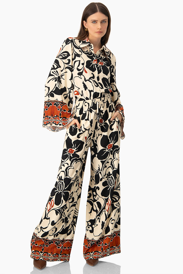 Blusa larga y cuello camisero