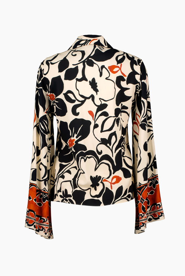 Blusa larga y cuello camisero