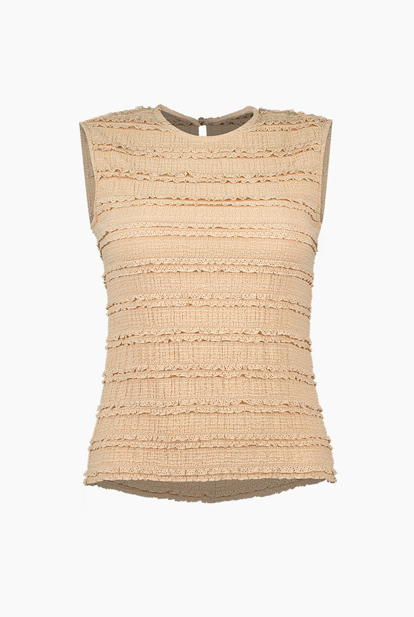 Blusa tejida sin mangas