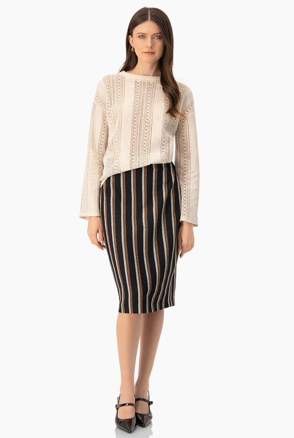 Blusa tejida en color natural