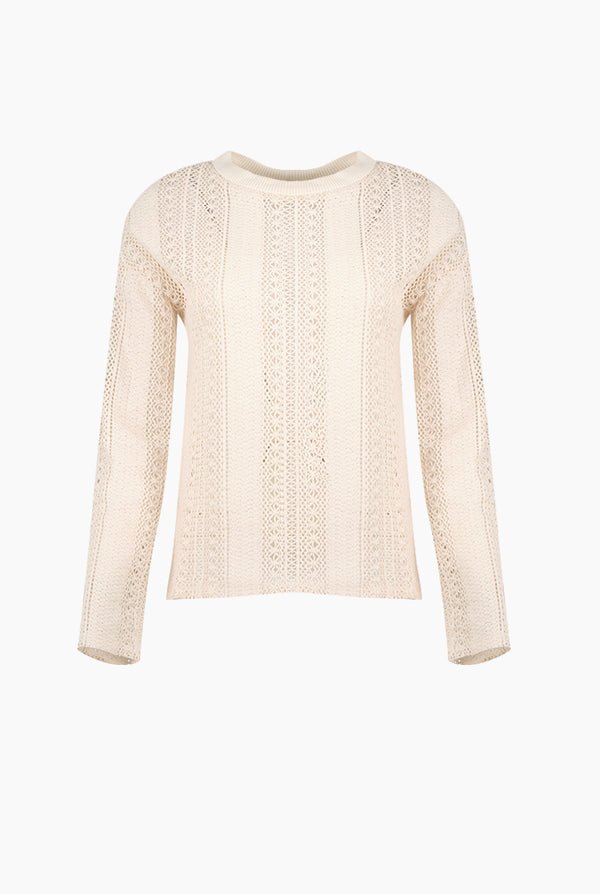 Blusa tejida en color natural