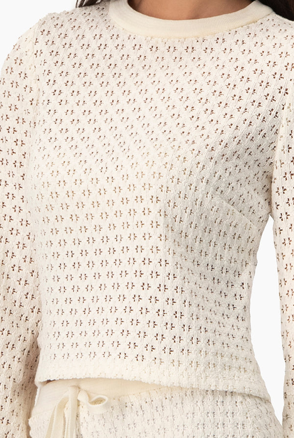 Blusa tejida recta de manga larga