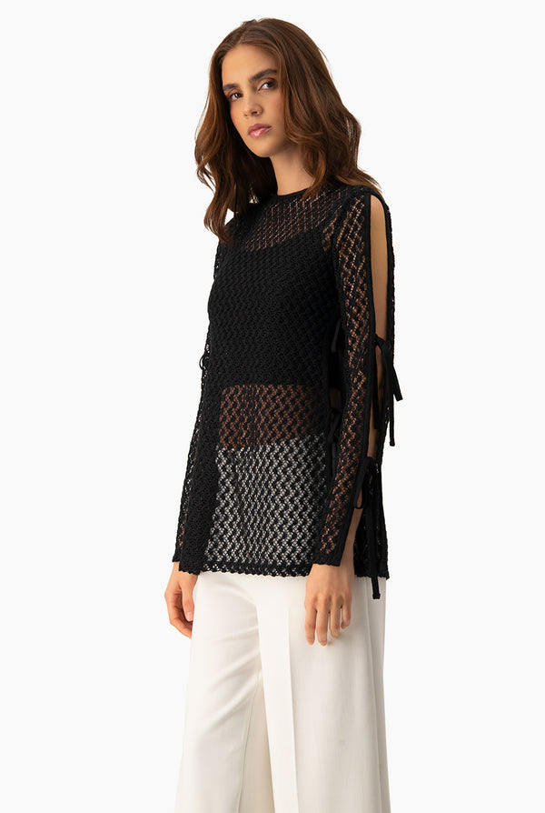 Bluson tejido con amarres