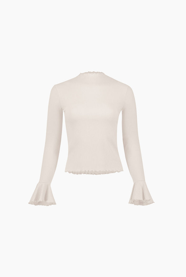 Blusa natural de cuello redondo