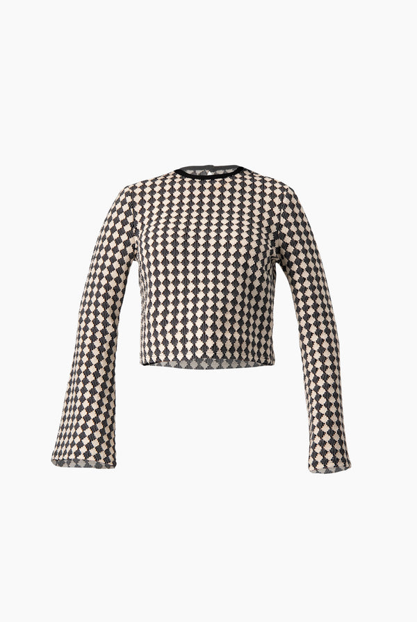 Blusa de manga larga acampanada