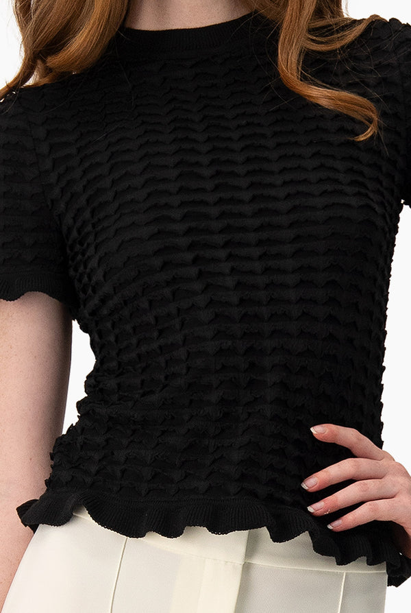 Blusa tejida color negro