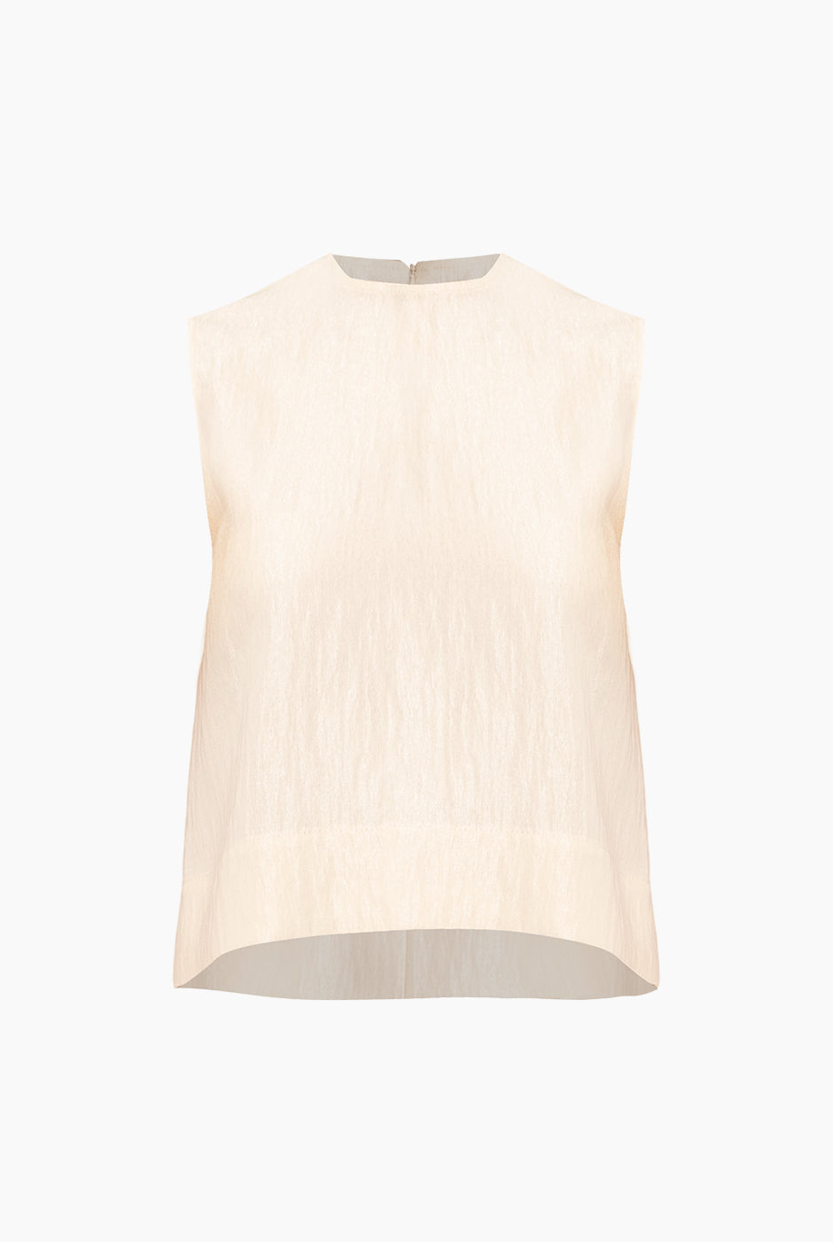 Top recto liso sin mangas en tono natural