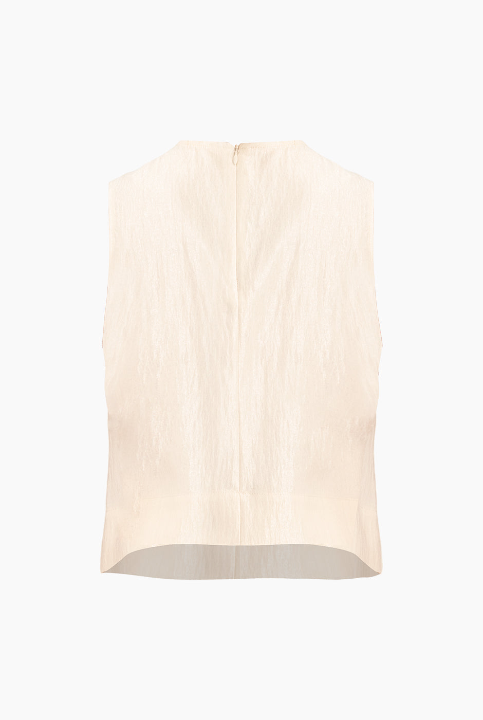 Top recto liso sin mangas en tono natural