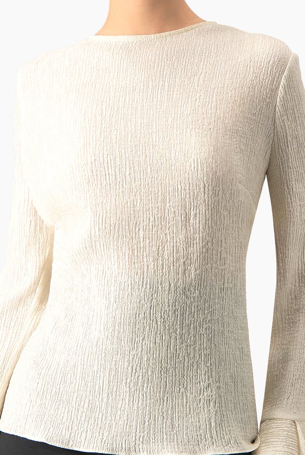 Blusa manga larga volantes