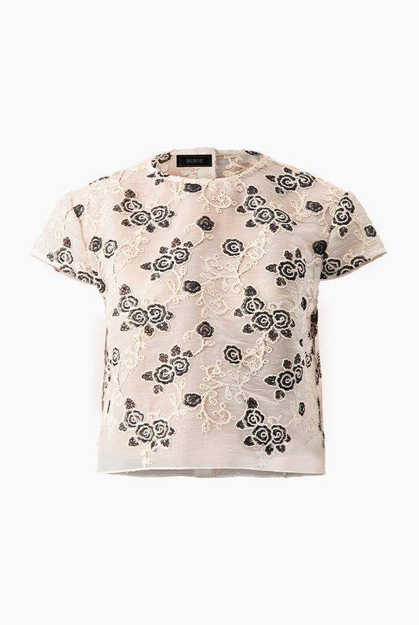 Blusa corta cuello redondo