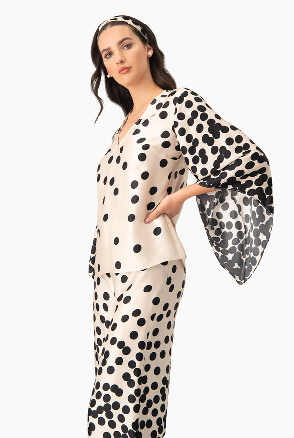 Blusa estampada manga amplia