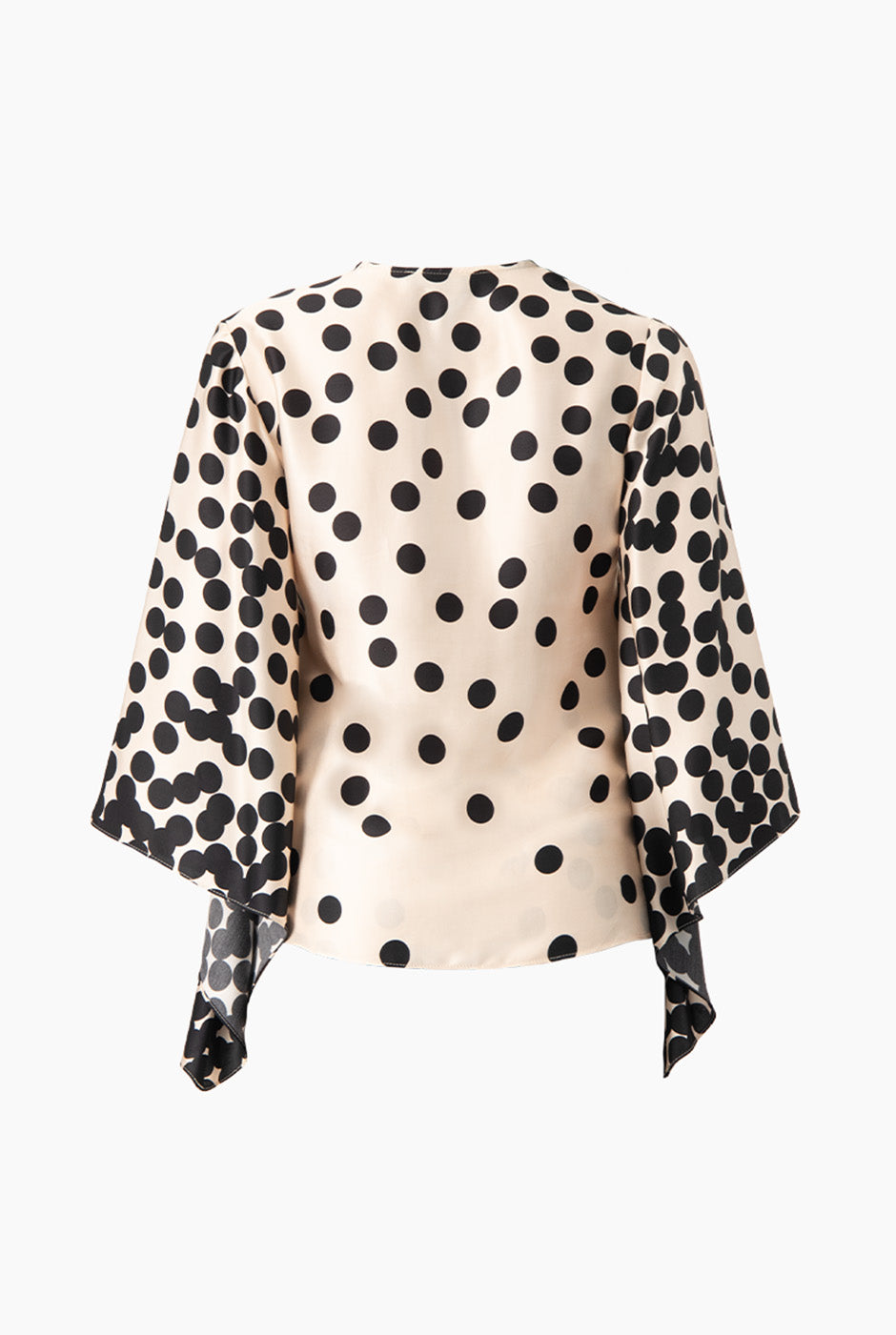 Blusa estampada de lunares con manga amplia y escote en V