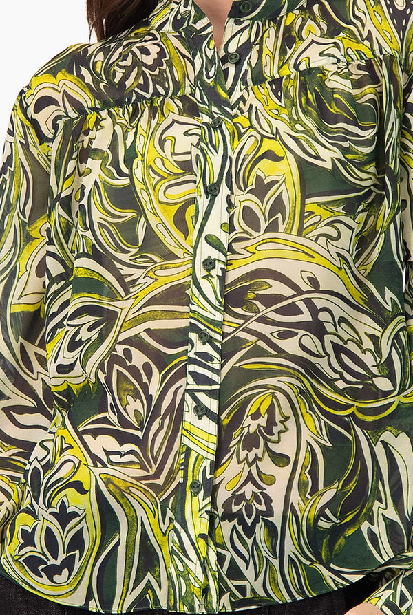 Blusa estampada de cuello redondo