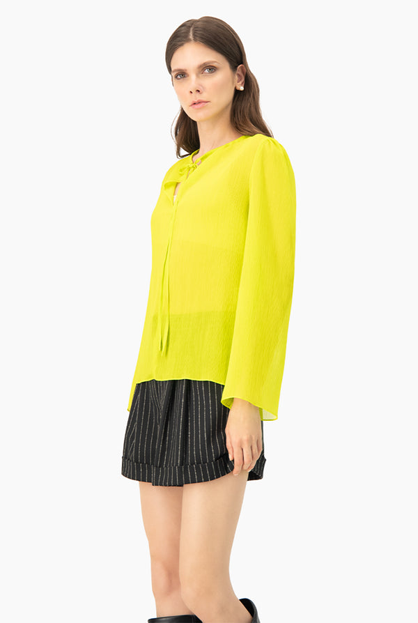 Blusa larga verde de manga larga