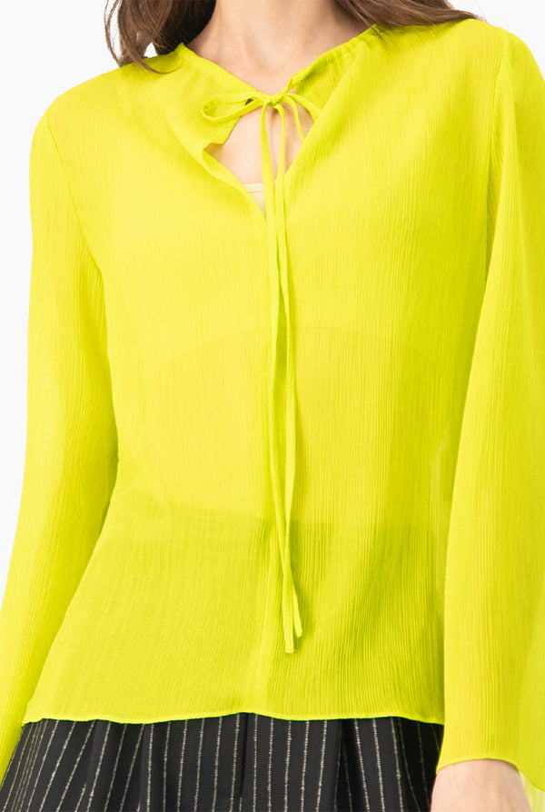 Blusa larga verde de manga larga