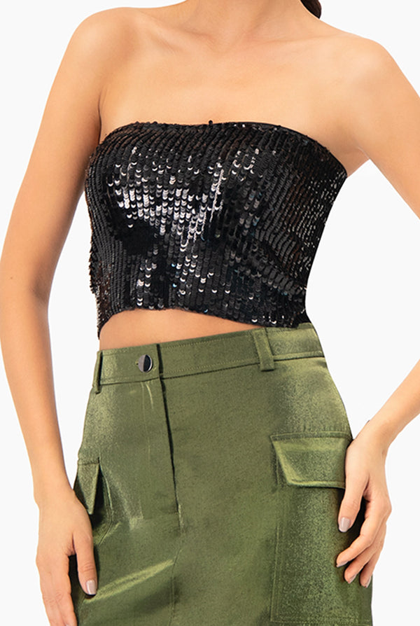 Top tubo de lentejuelas