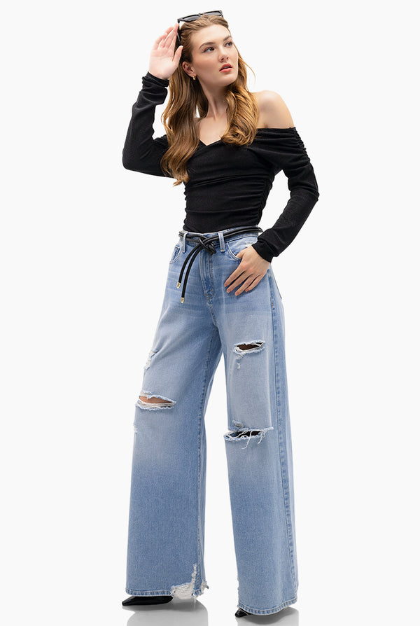 Body negro de manga larga