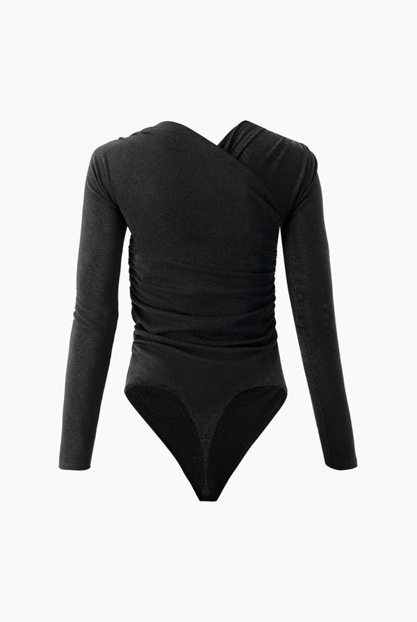 Body negro de manga larga