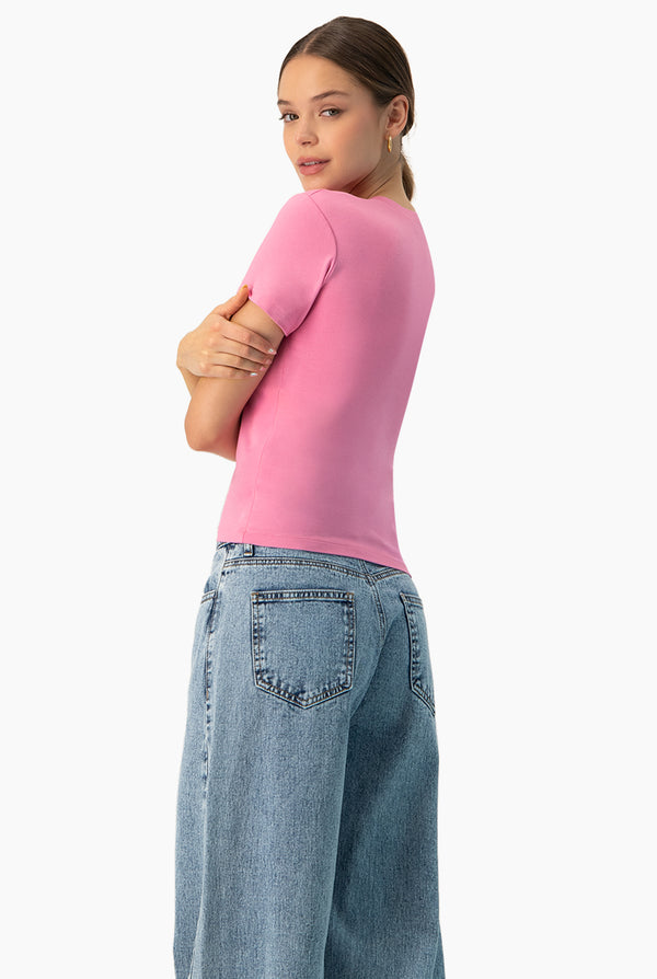 Playera basica lisa manga corta