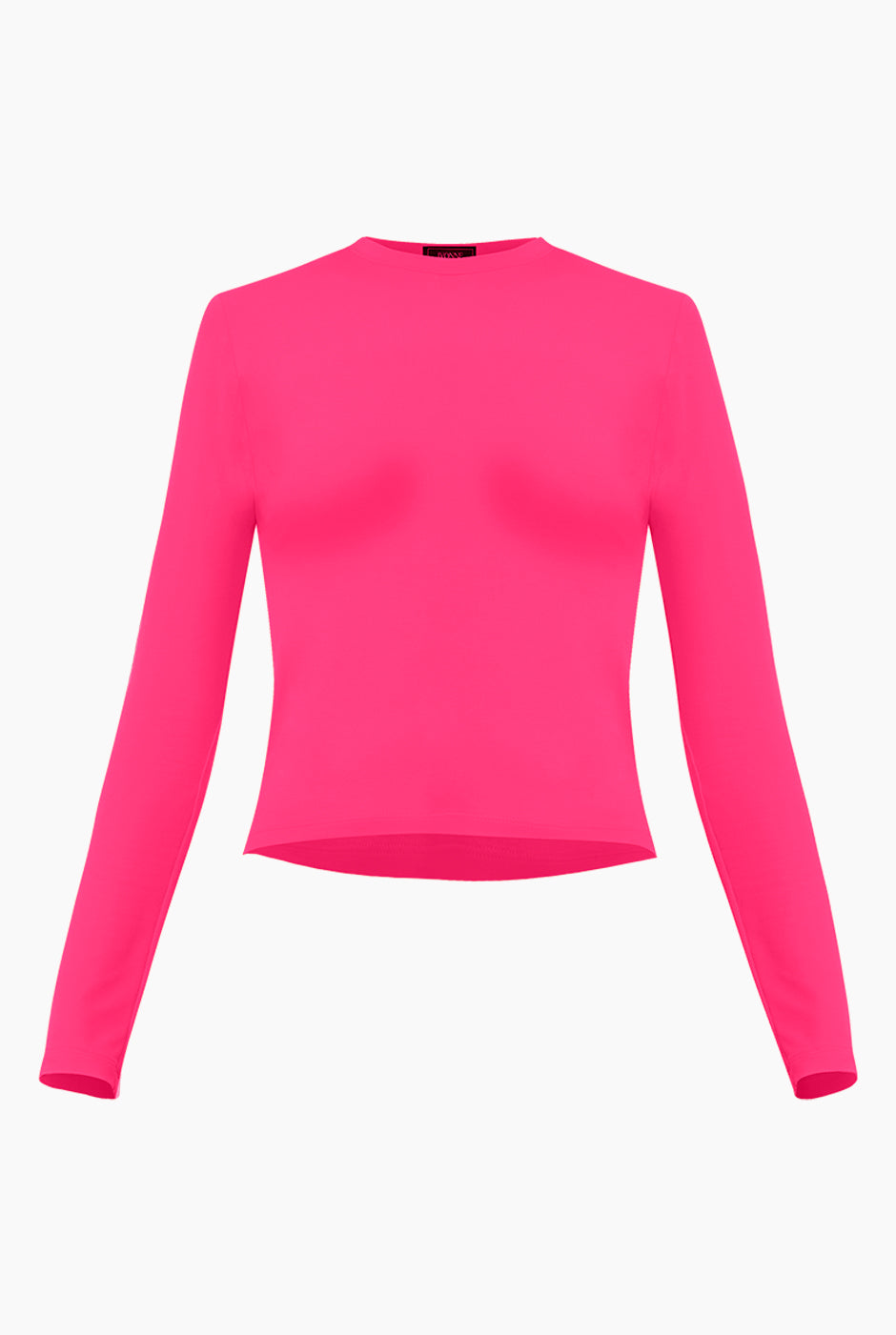 Playera básica lisa fucsia de manga larga