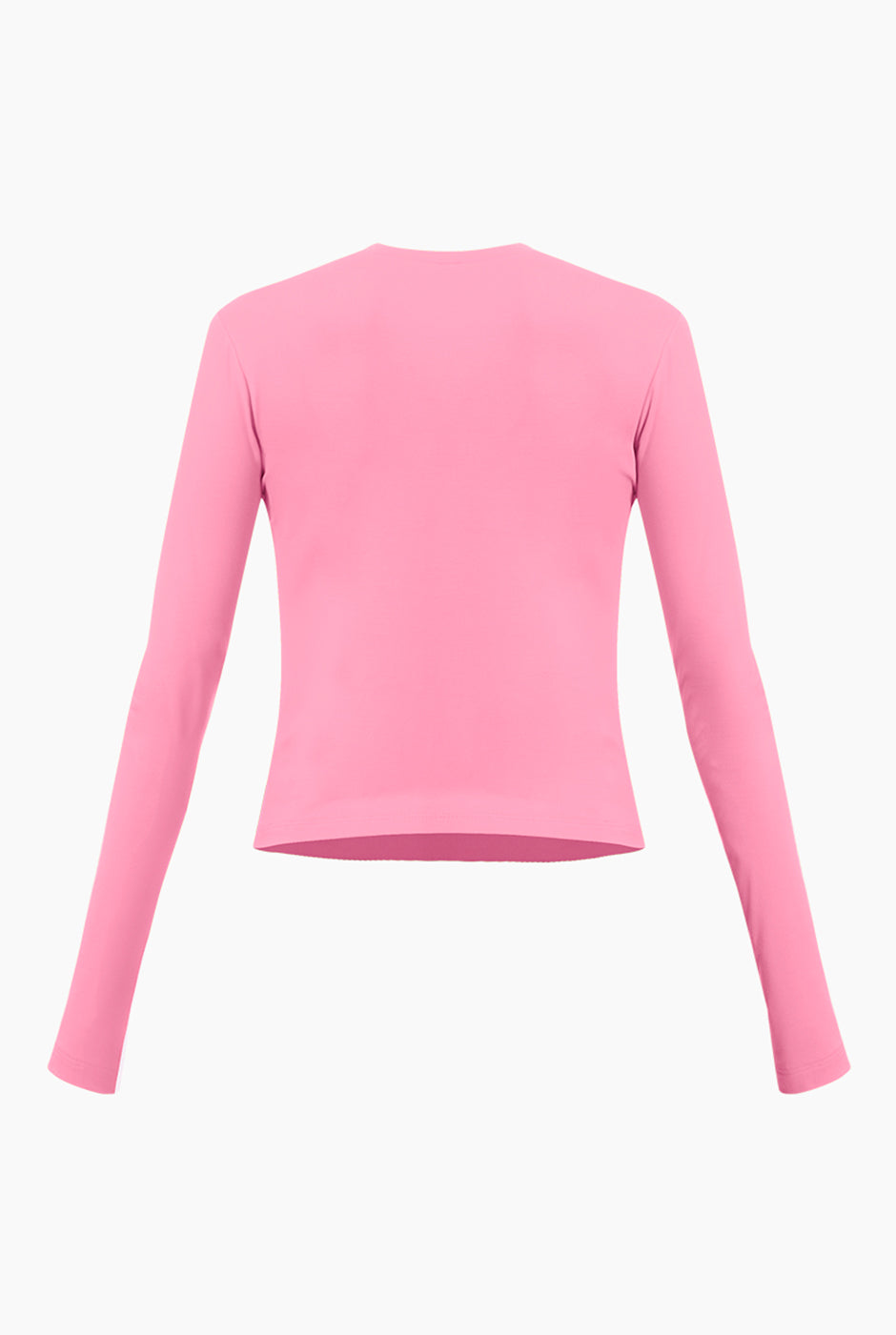 Playera básica rosa de manga larga casual