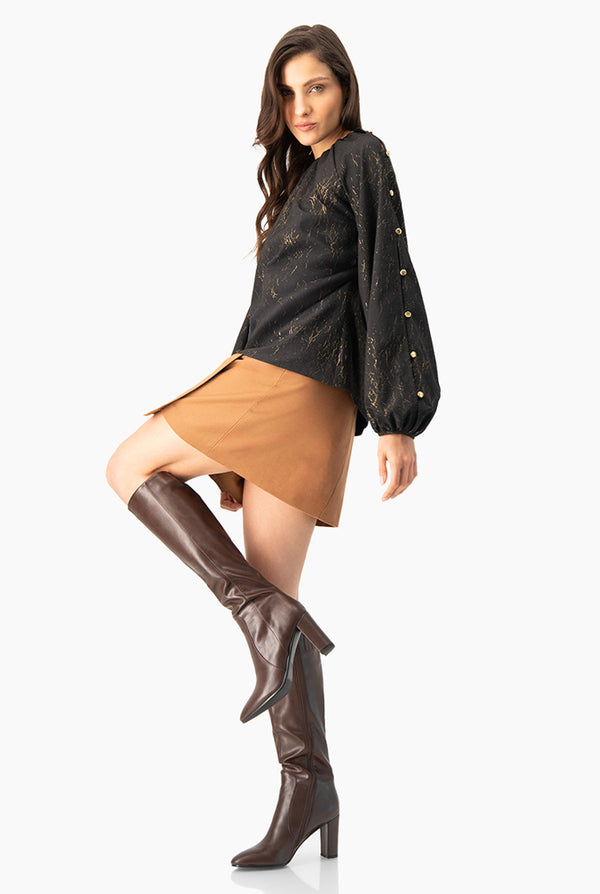 Blusa de manga larga amplia