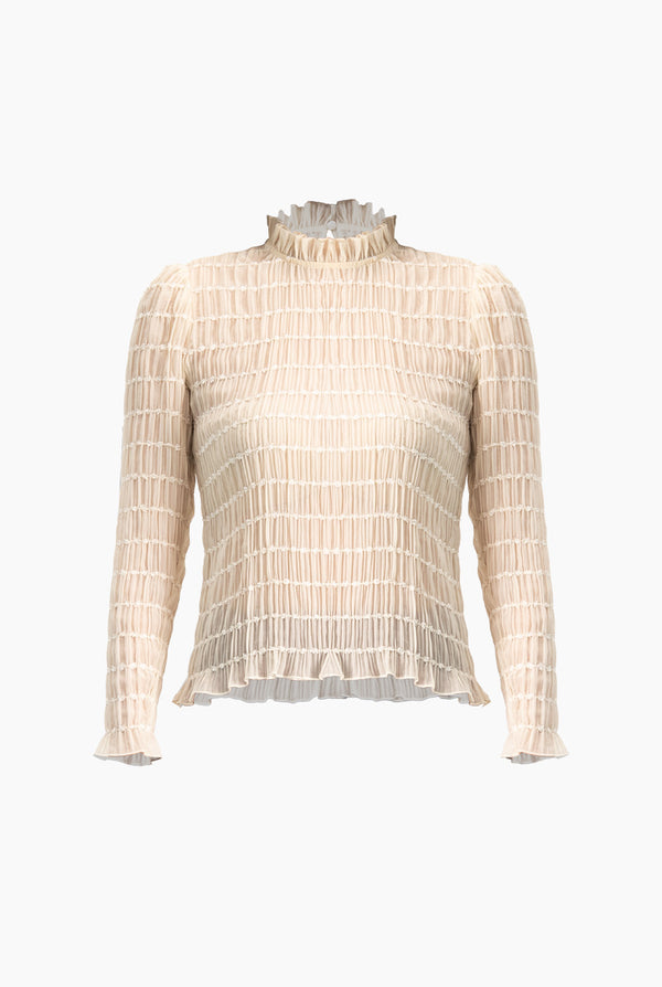 Blusa manga larga con textura