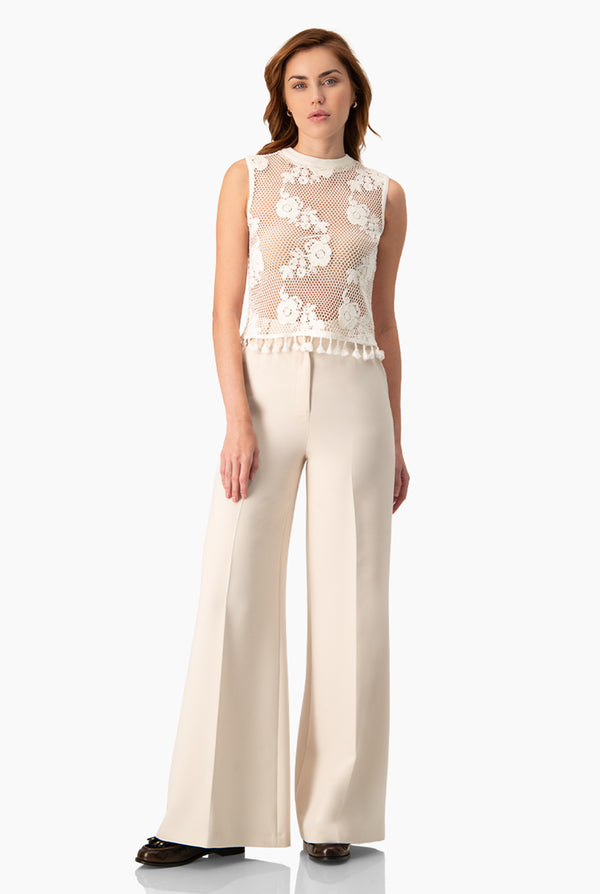 Blusa tejida con flecos