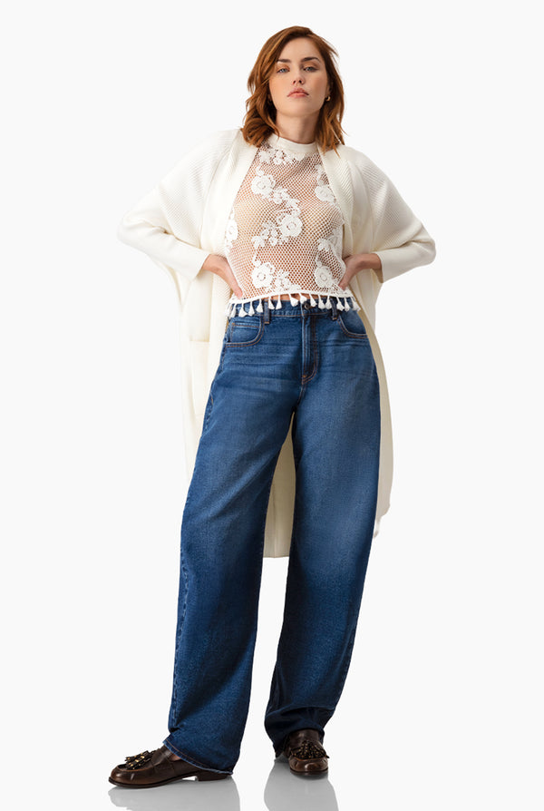 Blusa tejida con flecos