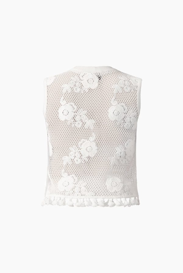 Blusa tejida con flecos