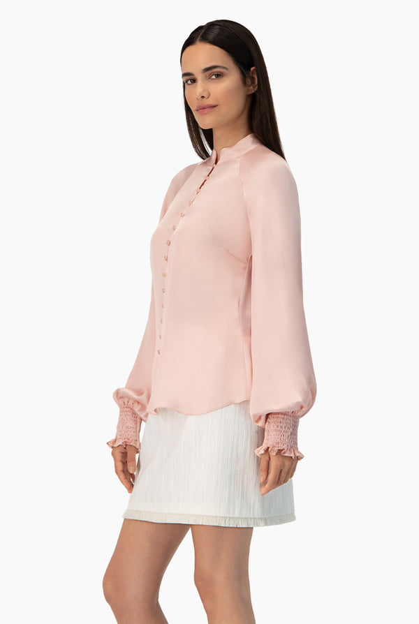 Blusa recta de cuello mao