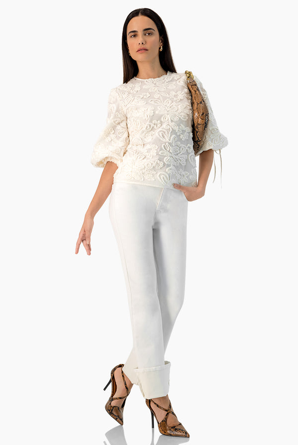 Blusa manga larga con amarre