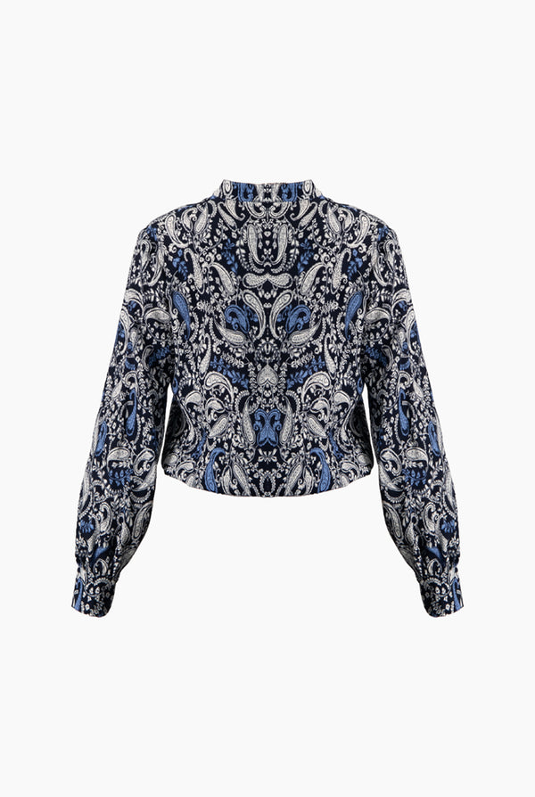 Blusa manga larga escote en V