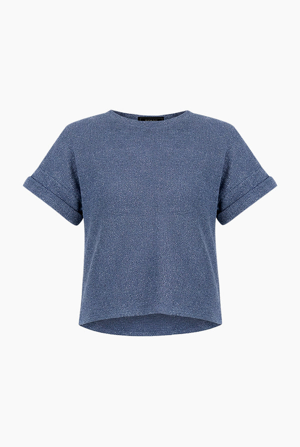 Blusa recta tejida cuello redondo