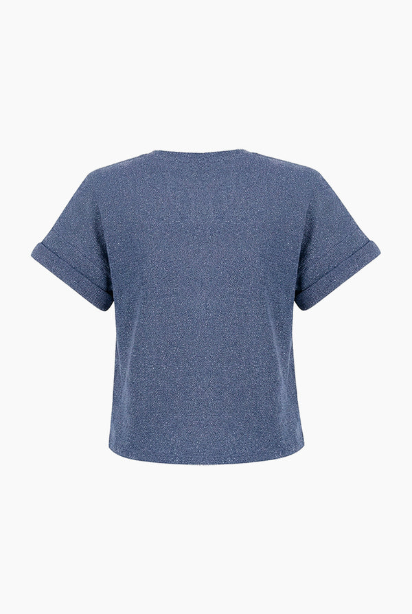 Blusa recta tejida cuello redondo