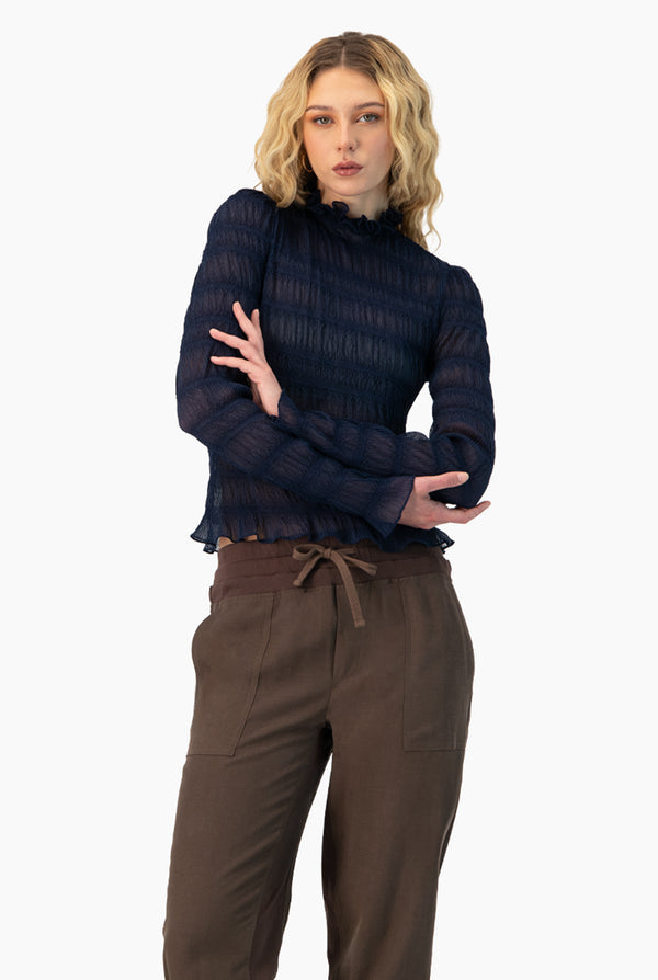 Blusa marino de manga larga