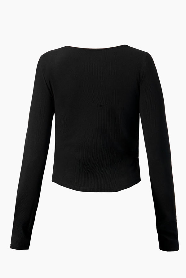 Top corto de manga larga