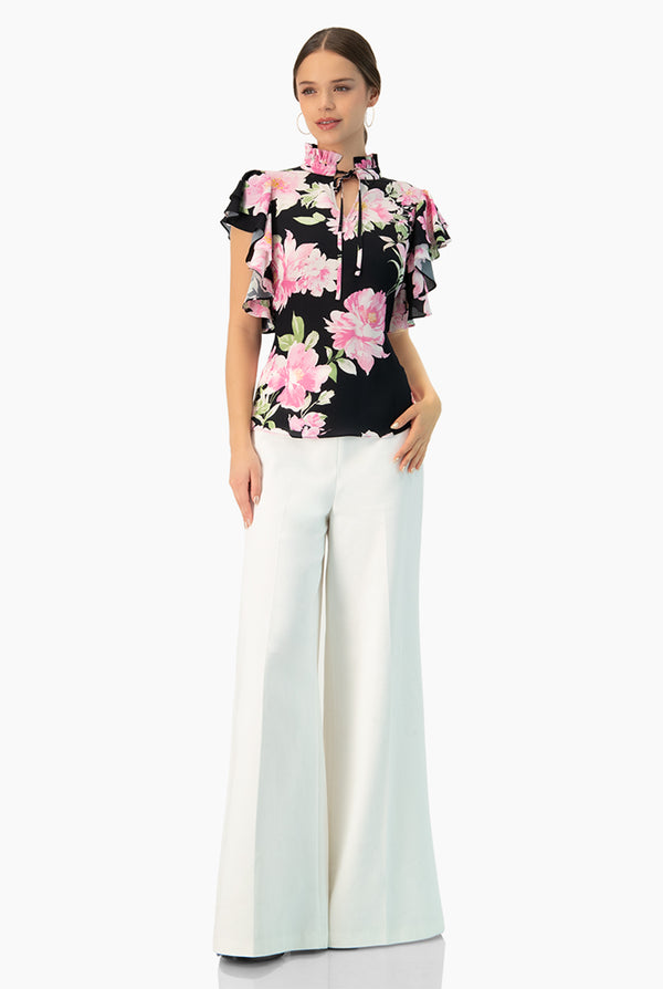 Blusa estampada manga volantes