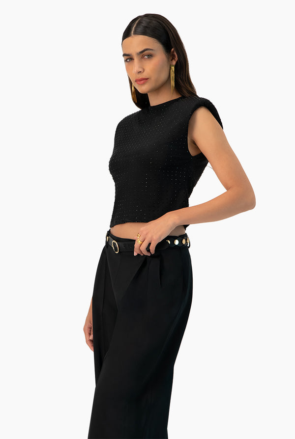 Blusa corta de hombro caido