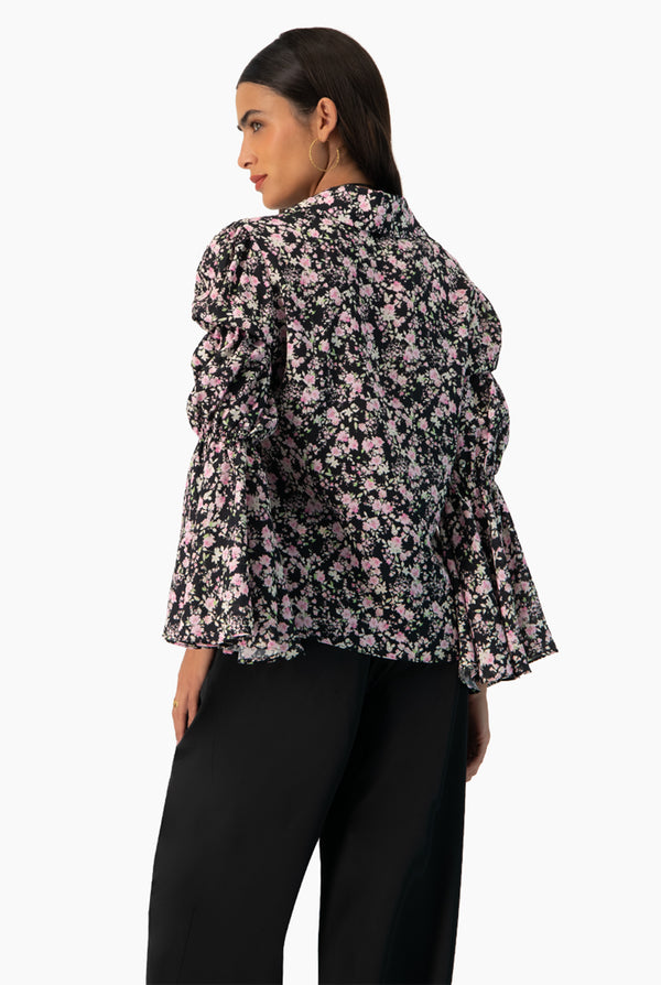 Blusa manga larga estampado floral